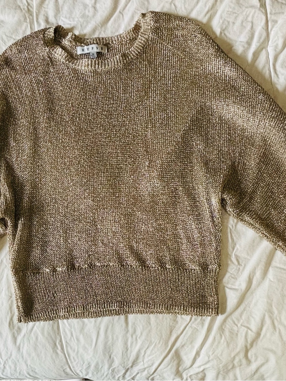 HYFVE Light Gold Metallic Crewneck Sweater - Picture 4 of 10